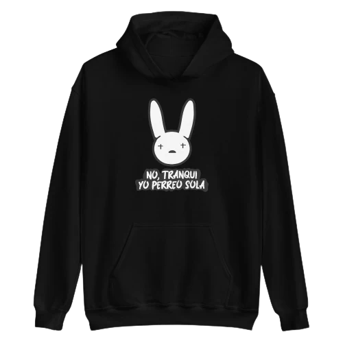 Yo Perreo Sola Hoodie Black