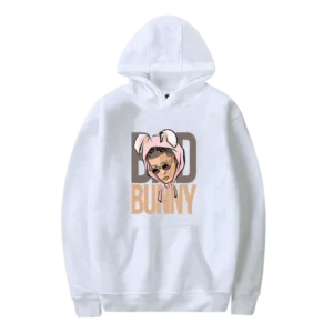 Face Printed Hoodie White