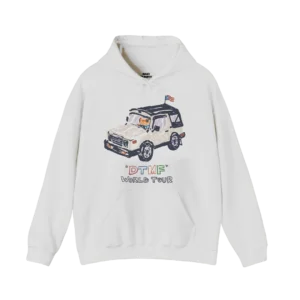 DTMF Tour Merch – World Tour Jeep White Hoodie