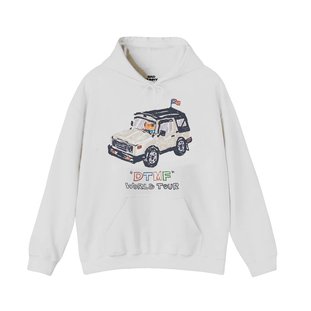 DTMF Tour Merch – World Tour Jeep White Hoodie