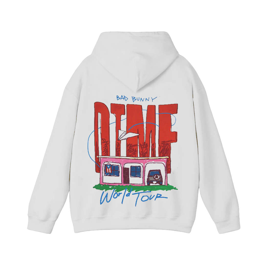 DTMF Tour Merch – World Tour White Graphic Hoodie
