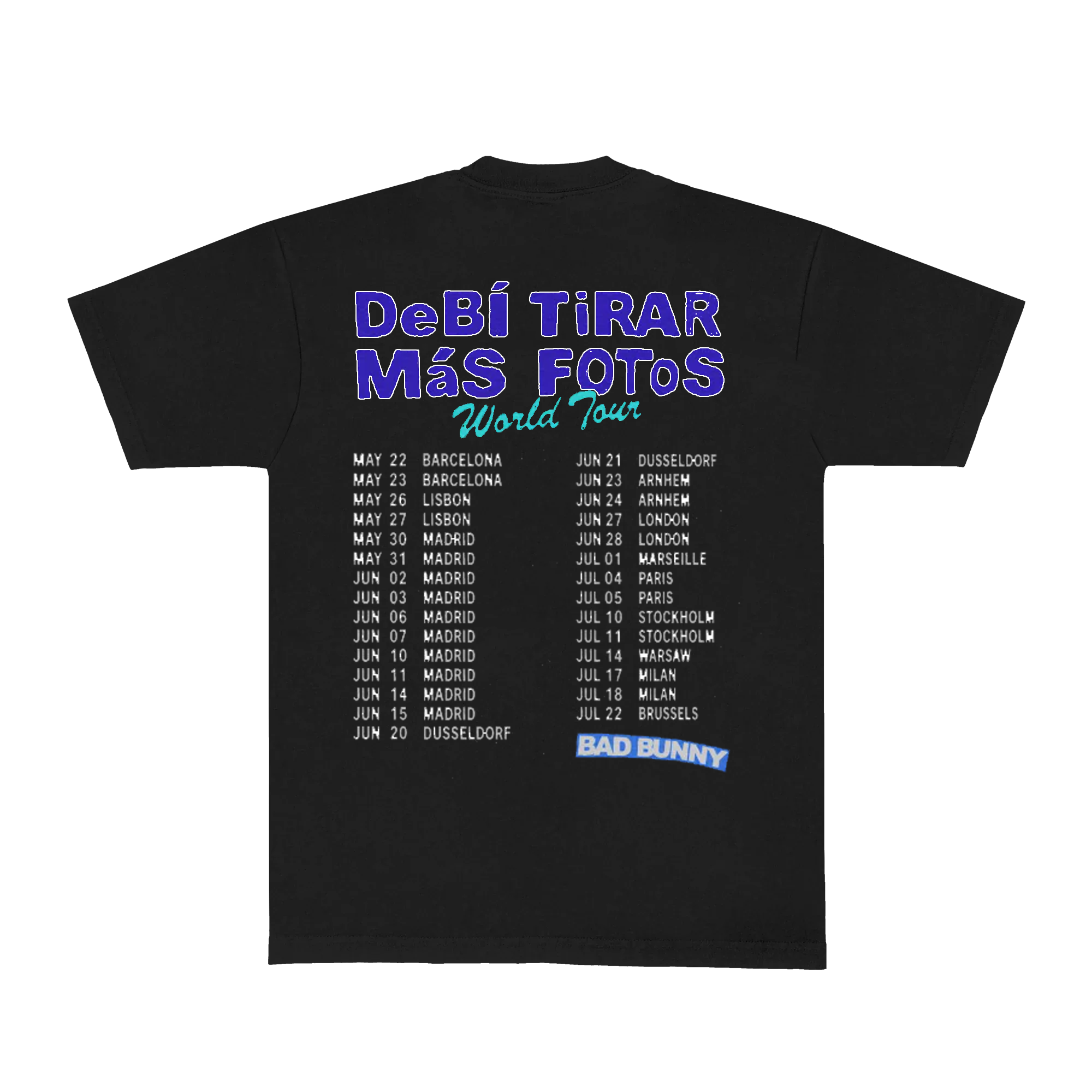 DTMF Tour Merch - World Tour Plátano Black Tee