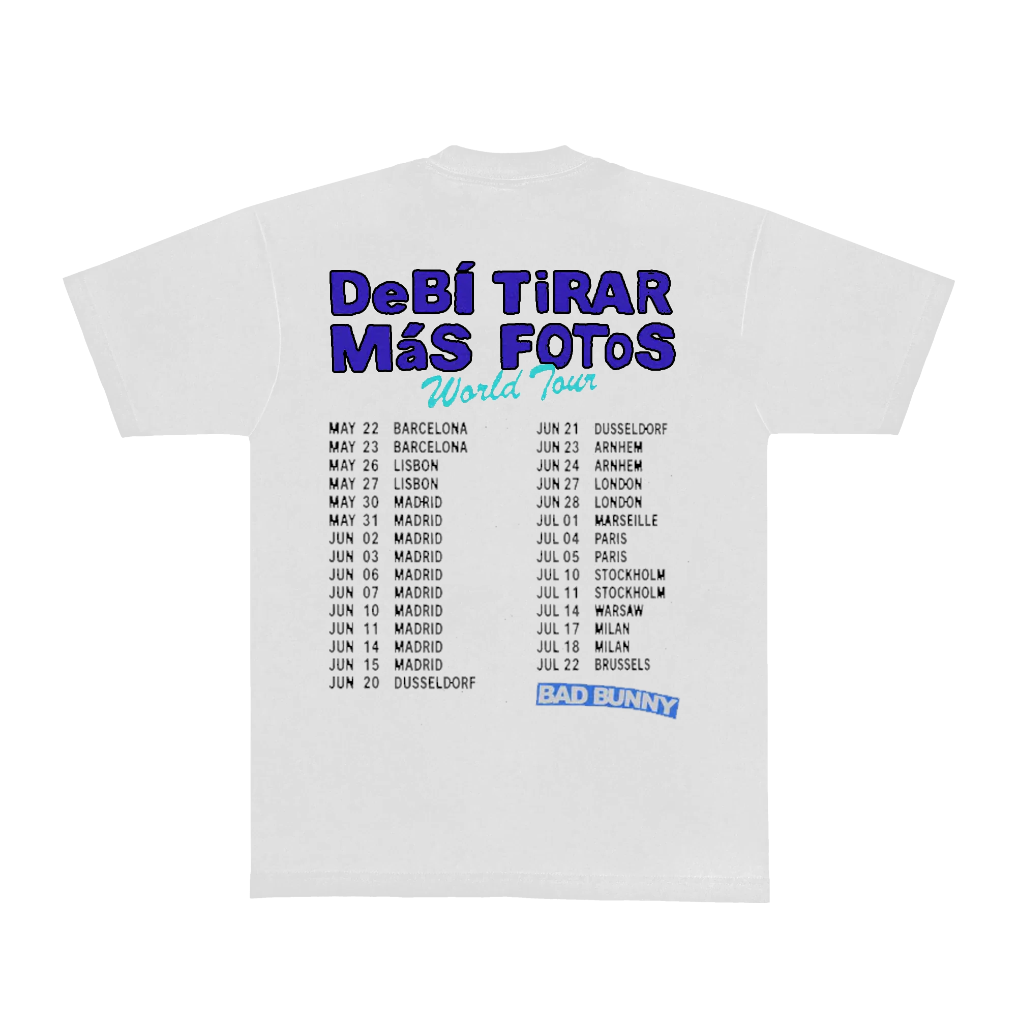 DTMF Tour Merch - World Tour Plátano White Tee